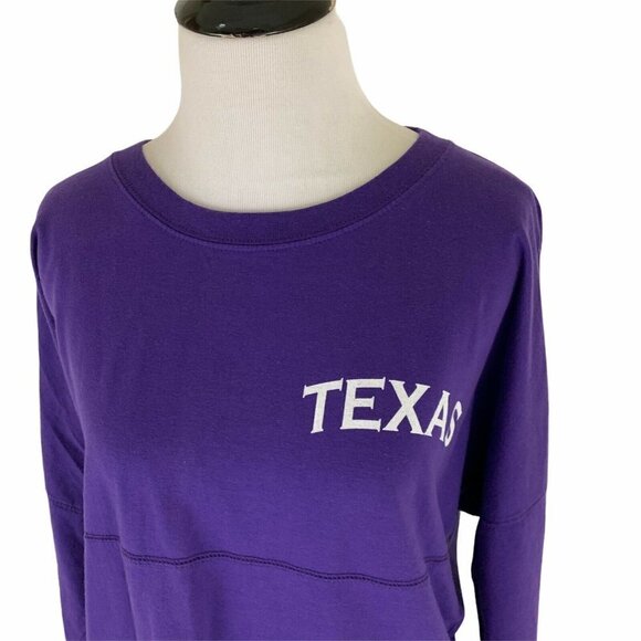 Cotton Gallery Men's S Small Long Sleeve T-Shirt Texas Lone Star State Purple - Picture 2 of 6